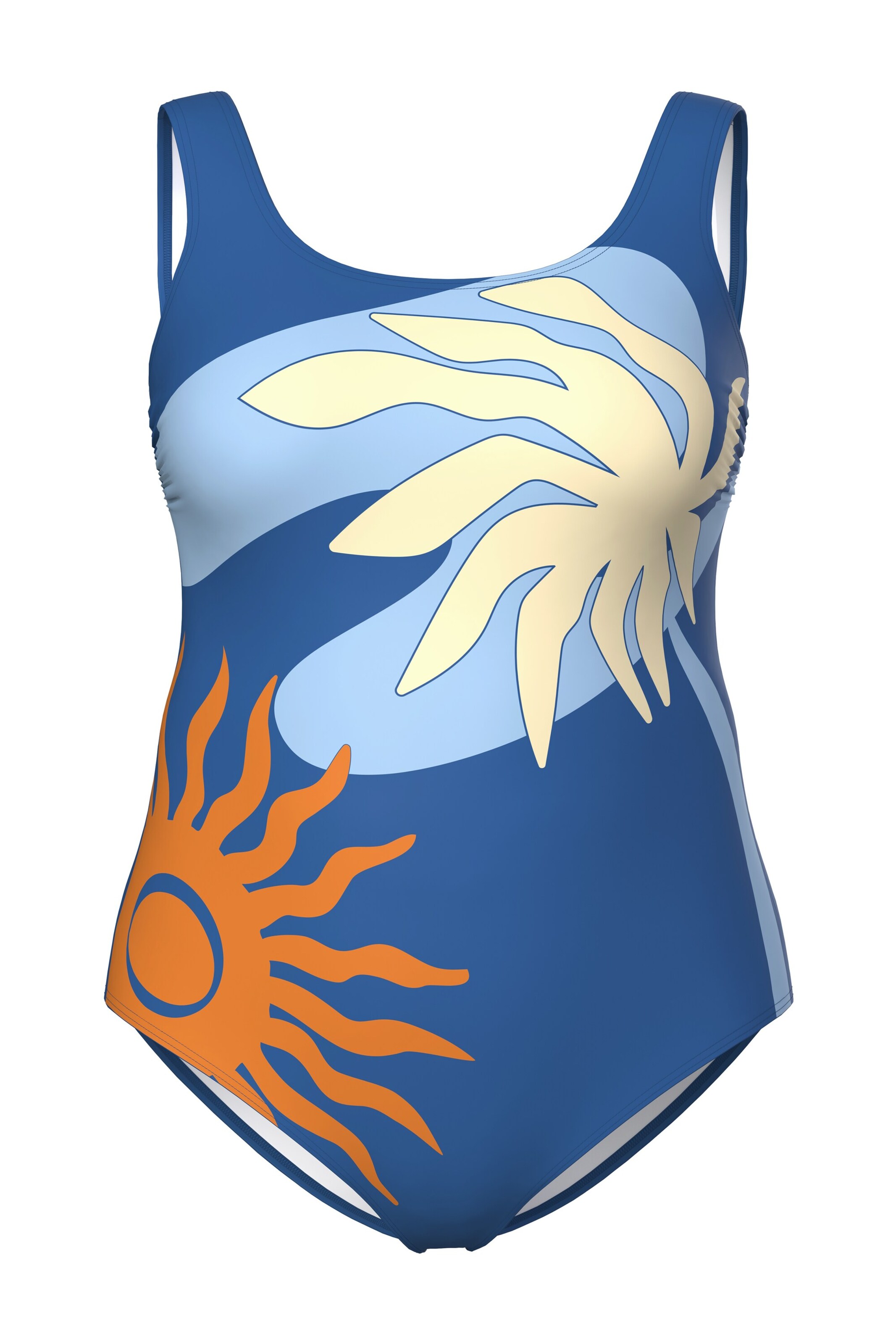 Ulla Popken Badpak in Blauw: voorkant