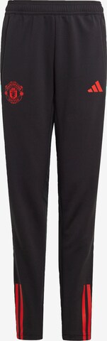 ADIDAS PERFORMANCE Slim fit Workout Pants 'Manchester United Tiro 23' in Black: front