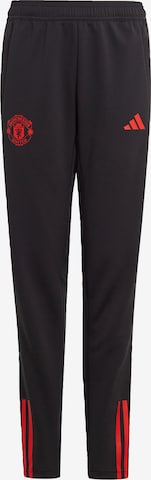 Coupe slim Pantalon de sport 'Manchester United Tiro 23' ADIDAS PERFORMANCE en noir : devant