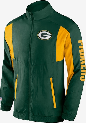 Fanatics Sportjacke 'Green Bay Packers Woven Track NFL Jacket' in Grün: Vorderseite