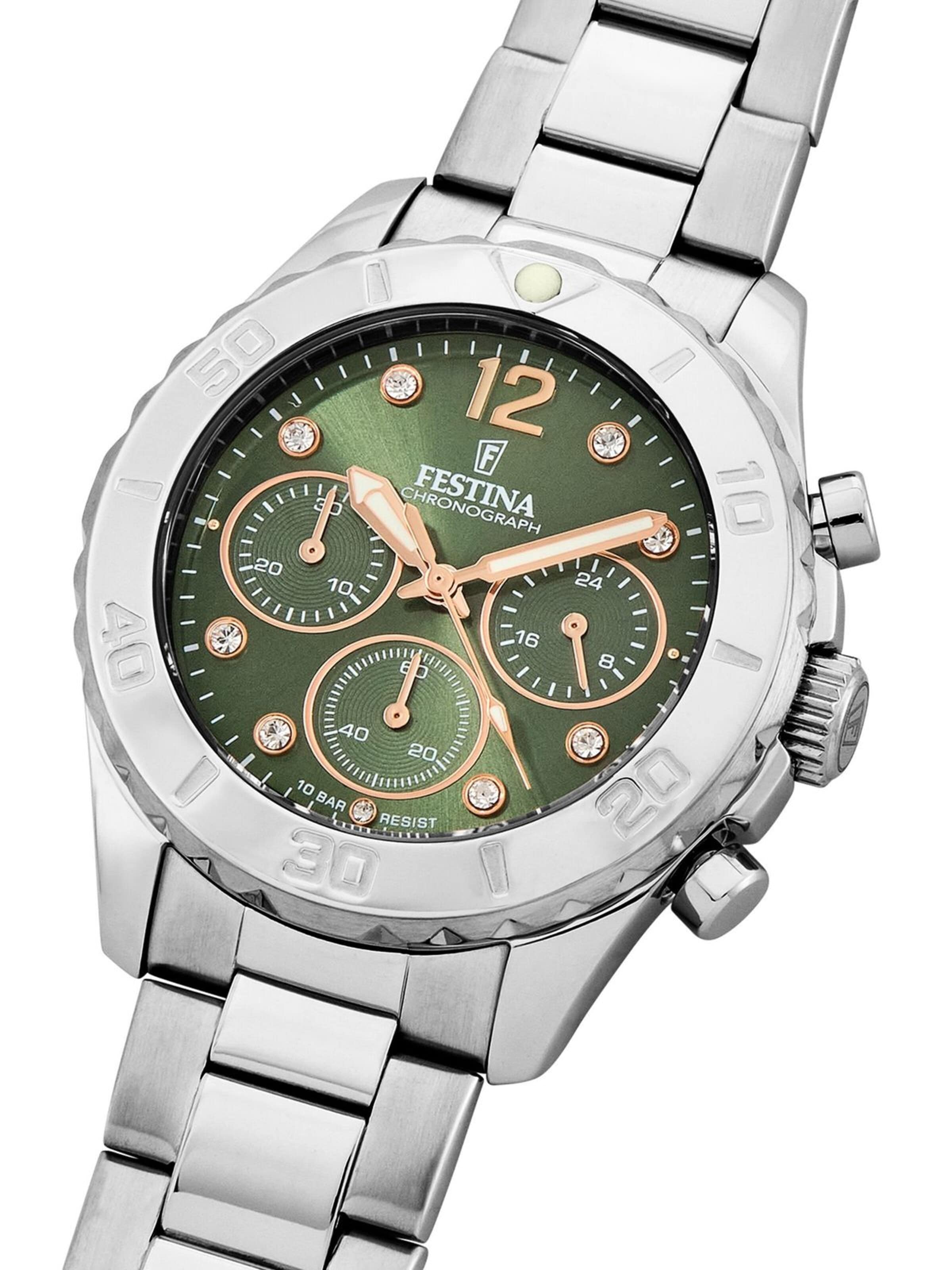 FESTINA Analogové hodinky 'Chronograph Boyfriend' – zelená