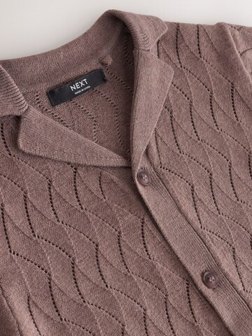 Next Gebreid vest in Bruin