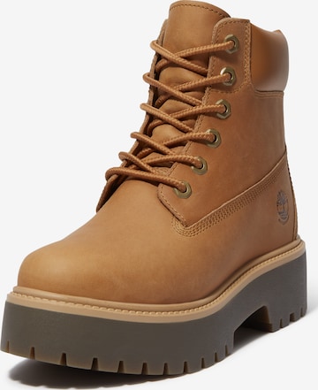 TIMBERLAND Lace-Up Ankle Boots in Brown: front