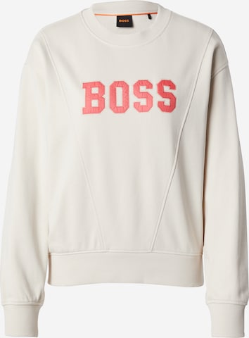 BOSS Orange Sweatshirt 'C_Eprep_1' in Beige: front