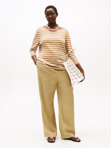 Tommy Hilfiger Curve Wide leg Παντελόνι 'ESS' σε μπεζ