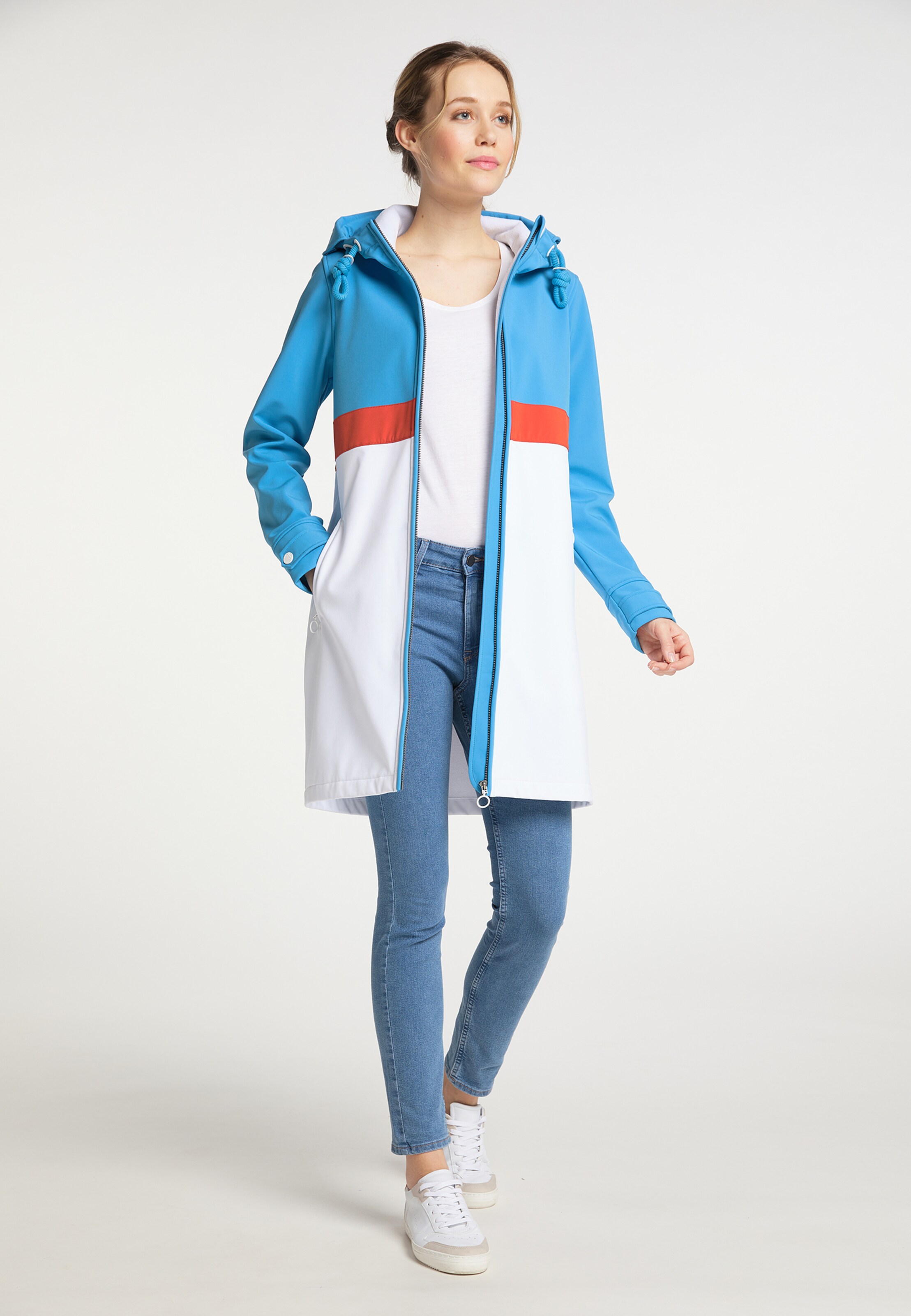 Frauen Große Größen DreiMaster Maritim Mantel in Himmelblau - XX65349 Frauen Große Größen DreiMaster Maritim Mantel in Himmelblau - XX65349