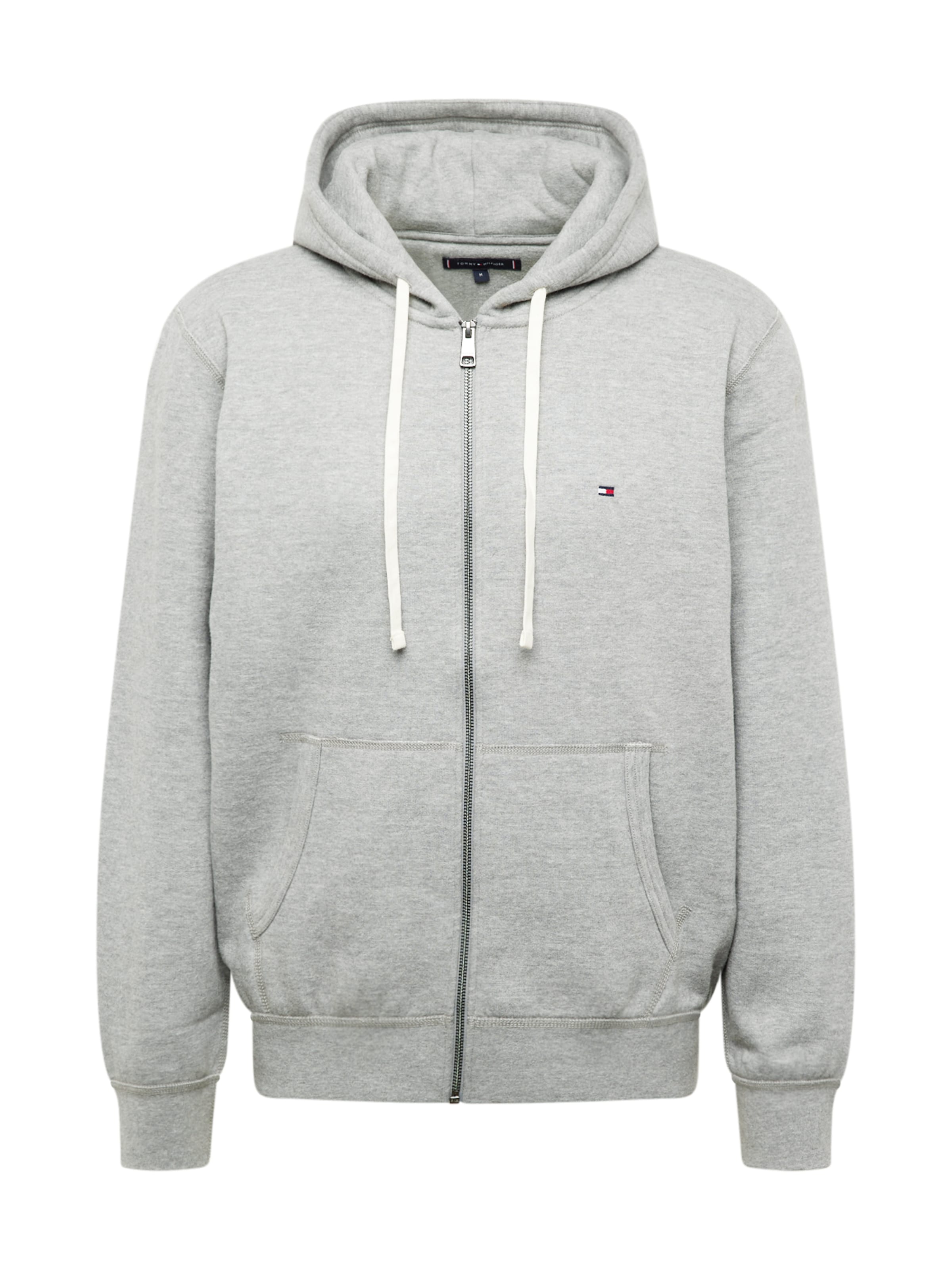 TOMMY HILFIGER Кофта на молнии 'Essential' в Серый: спереди