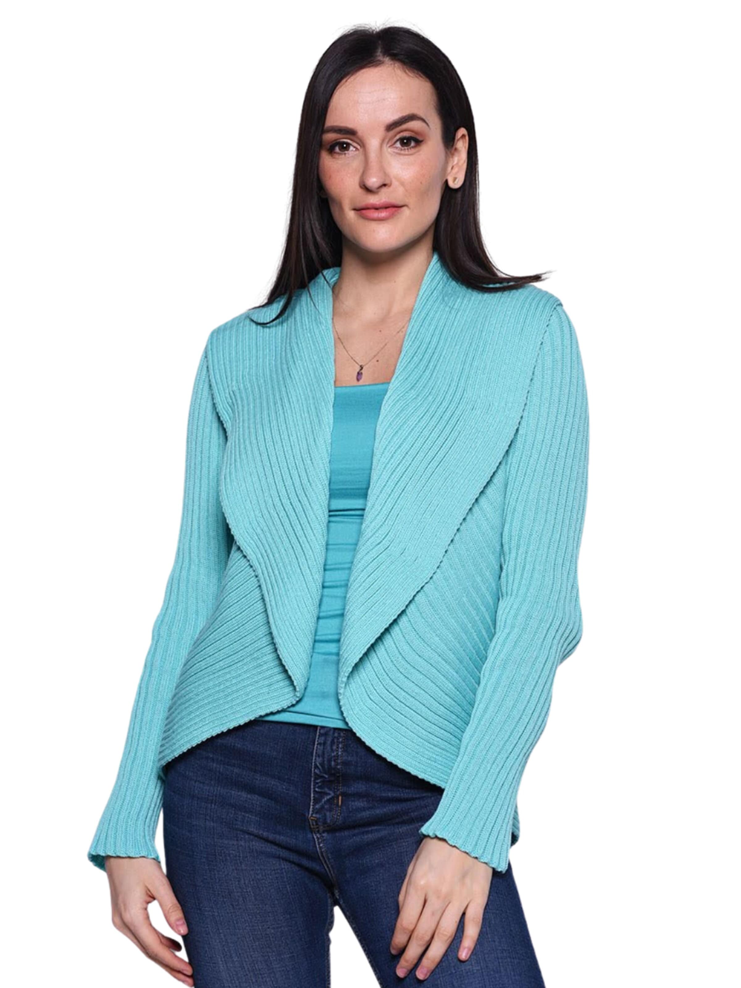 Süel knitwear Cardigan 'Round ribbed' i blå: forside