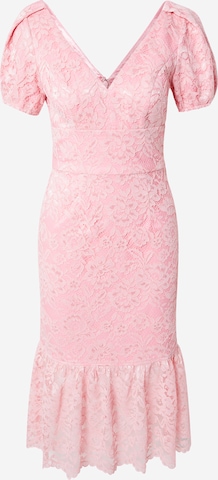 Chi Chi London Dress 'Crochet' in Pink: front