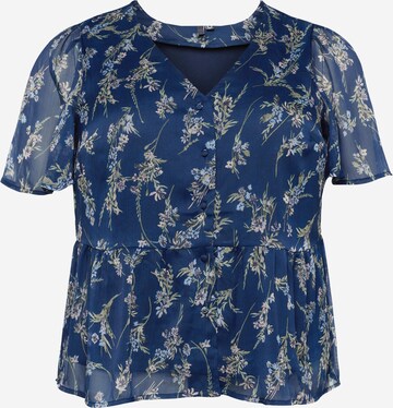 Vero Moda Curve Blouse 'MILLA' in Blauw: voorkant