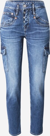 Herrlicher Tapered Cargojeans 'Shyra' in Blauw: voorkant