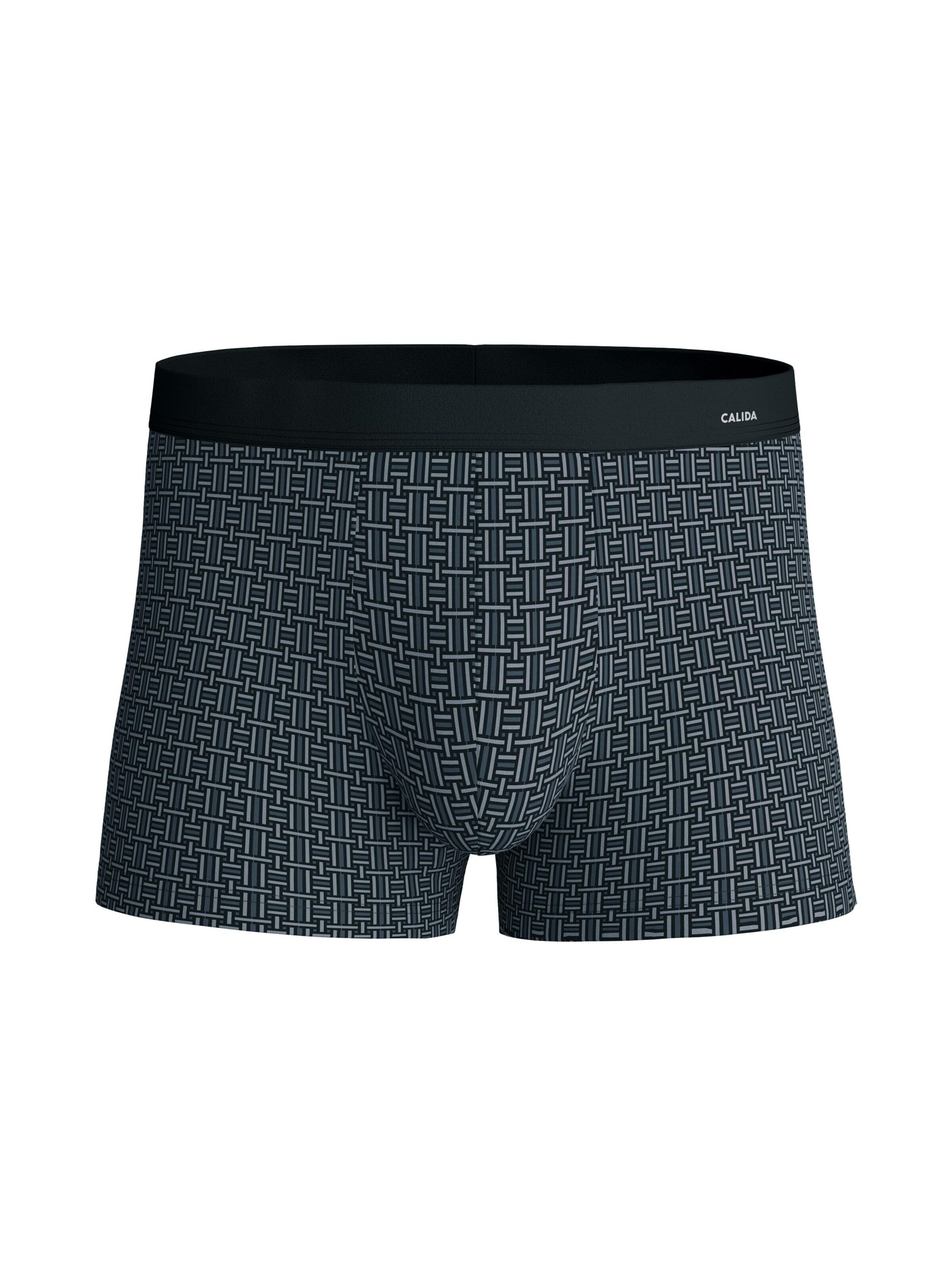 CALIDA Boxer shorts 'Cotton Code Design' in Black: front
