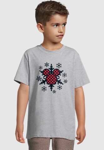 ABSOLUTE CULT Shirt 'Mickey Mouse - Gingham Snowflake 2.0' in Grey: front