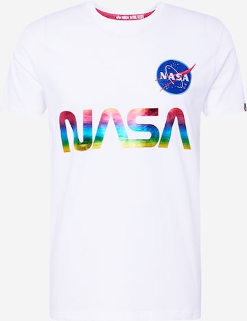 ALPHA INDUSTRIES Shirt 'NASA' in Wit: voorkant