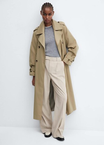 MANGO Loose fit Pleat-Front Pants 'Ares' in Beige