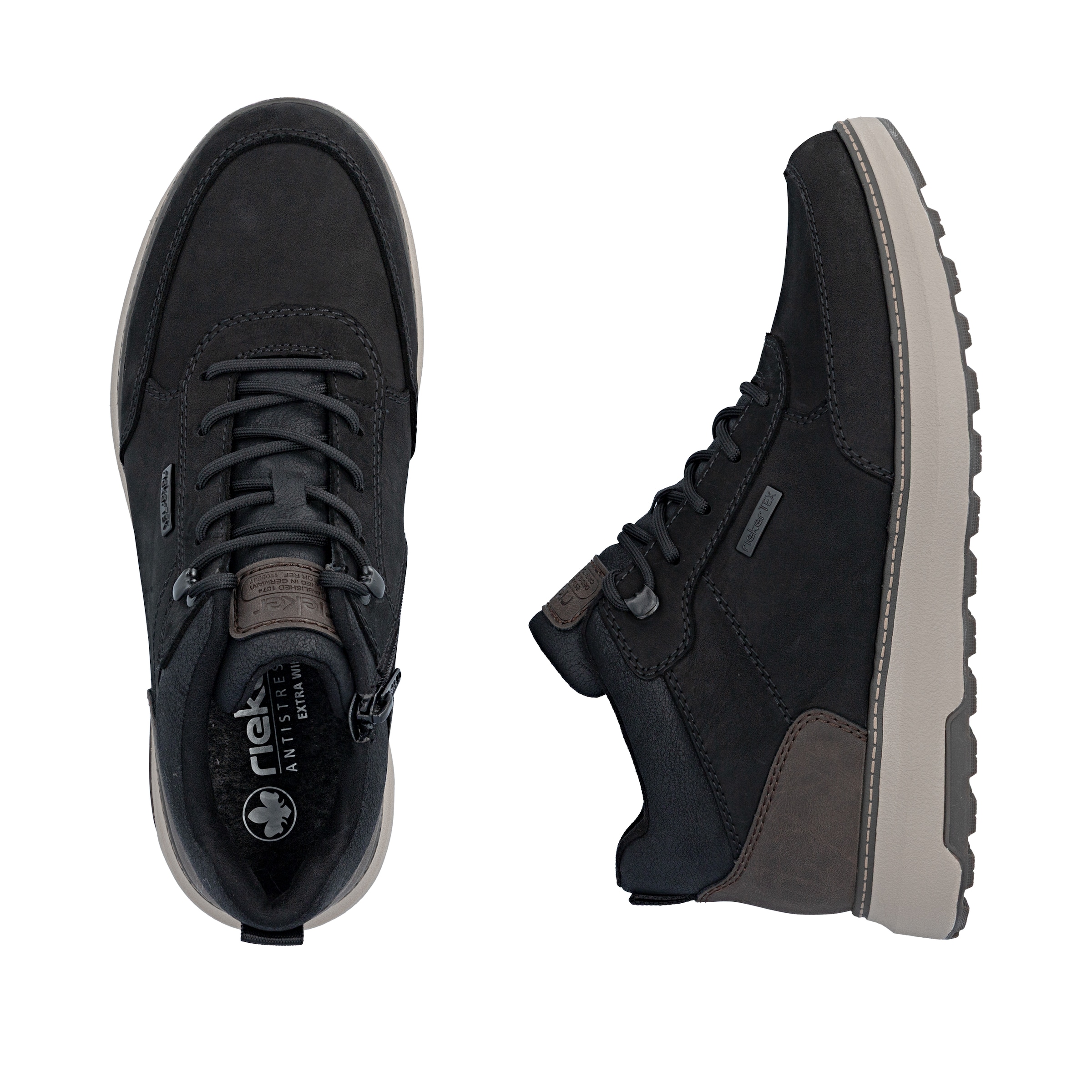 Chaussure à lacets Rieker en noir