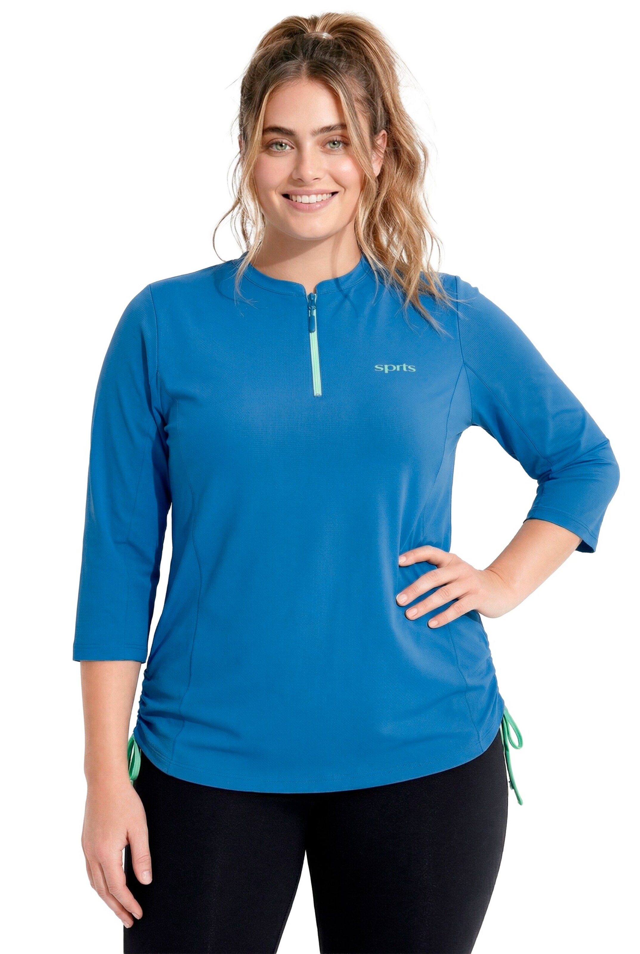 Ulla Popken Performance Shirt in Blue: front