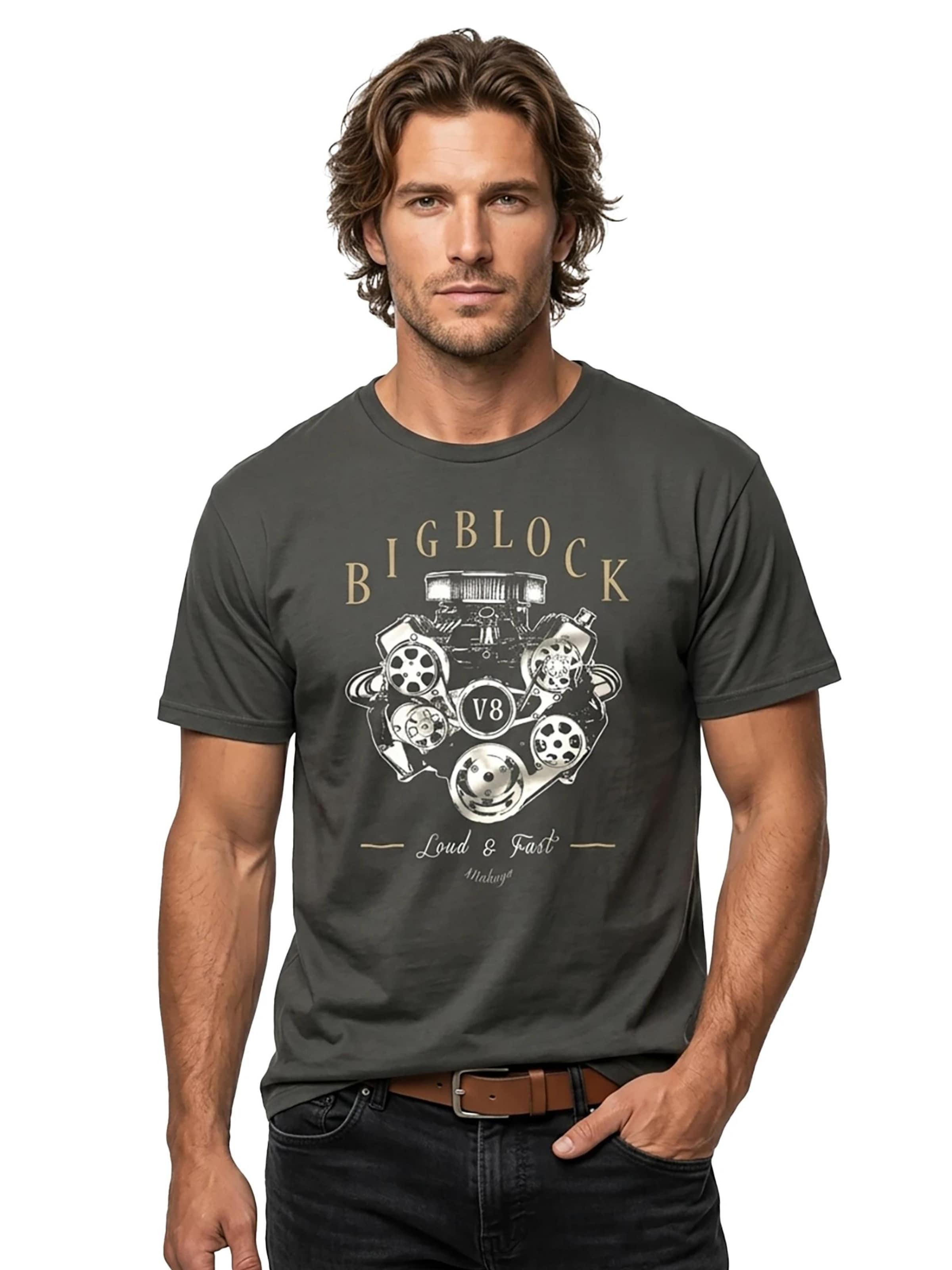 MAKAYA Shirt 'Big Block' in Grey