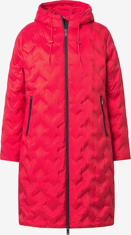 Ulla Popken Wintermantel in Rood: voorkant