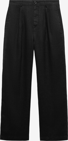 MANGO Wide leg Pleat-Front Pants 'Maneli' in Black: front