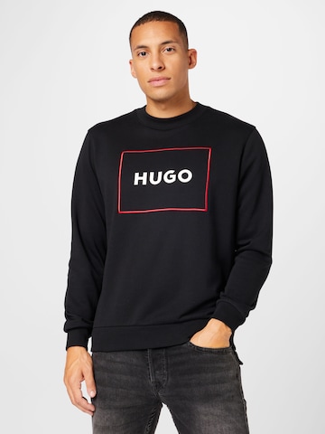 melns HUGO Red Sportisks džemperis 'Delery': no priekšpuses