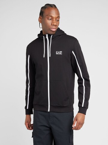 EA7 Emporio Armani Sweat jacket in Black: front