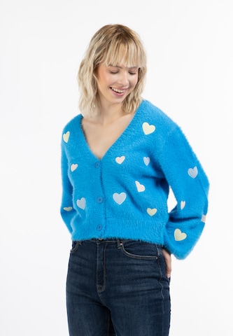 MYMO Knit Cardigan 'Biany' in Blue: front