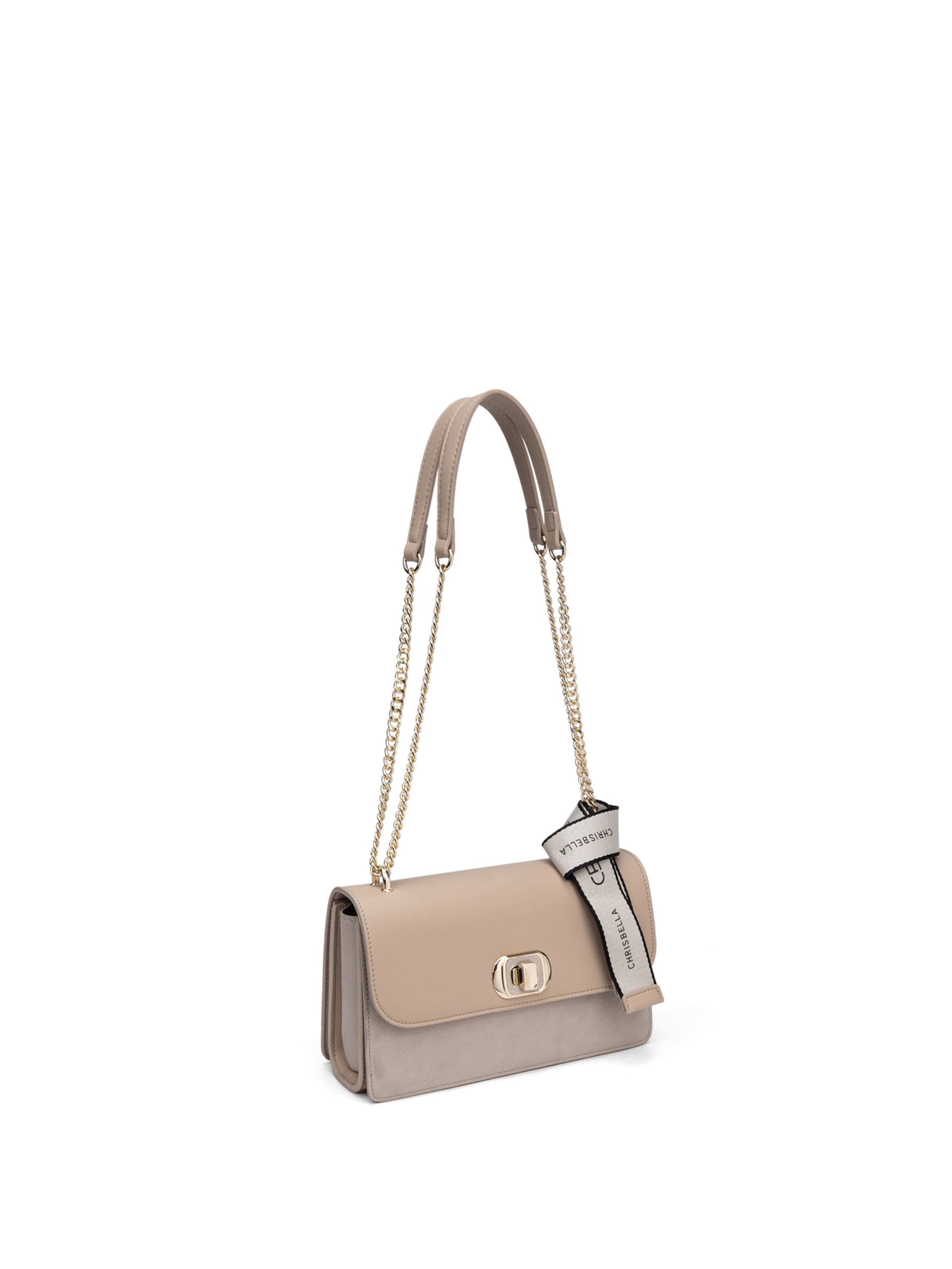 Chrisbella Shoulder Bag in Beige: front