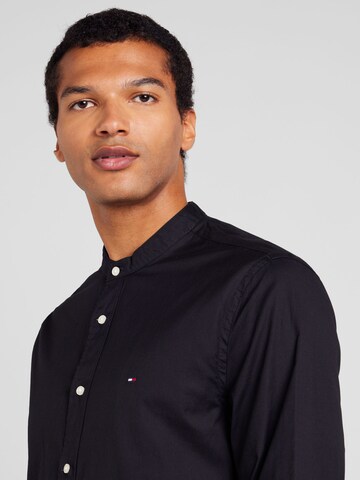 TOMMY HILFIGER Regular Fit Hemd 'Flex' in Schwarz