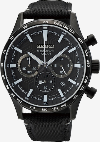 SEIKO Analoguhr in Schwarz: predná strana