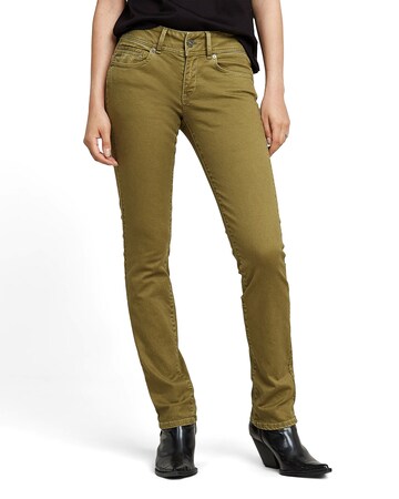 G-STAR Slimfit Broek in Groen: voorkant