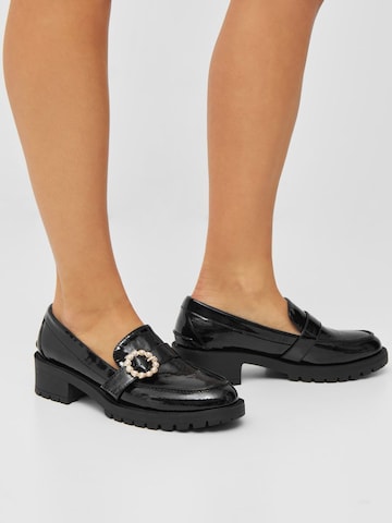 Bianco Classic Flats 'PEARL' in Black: front