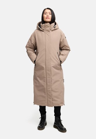 NAVAHOO Winter coat 'Schneewächter 14' in Brown: front