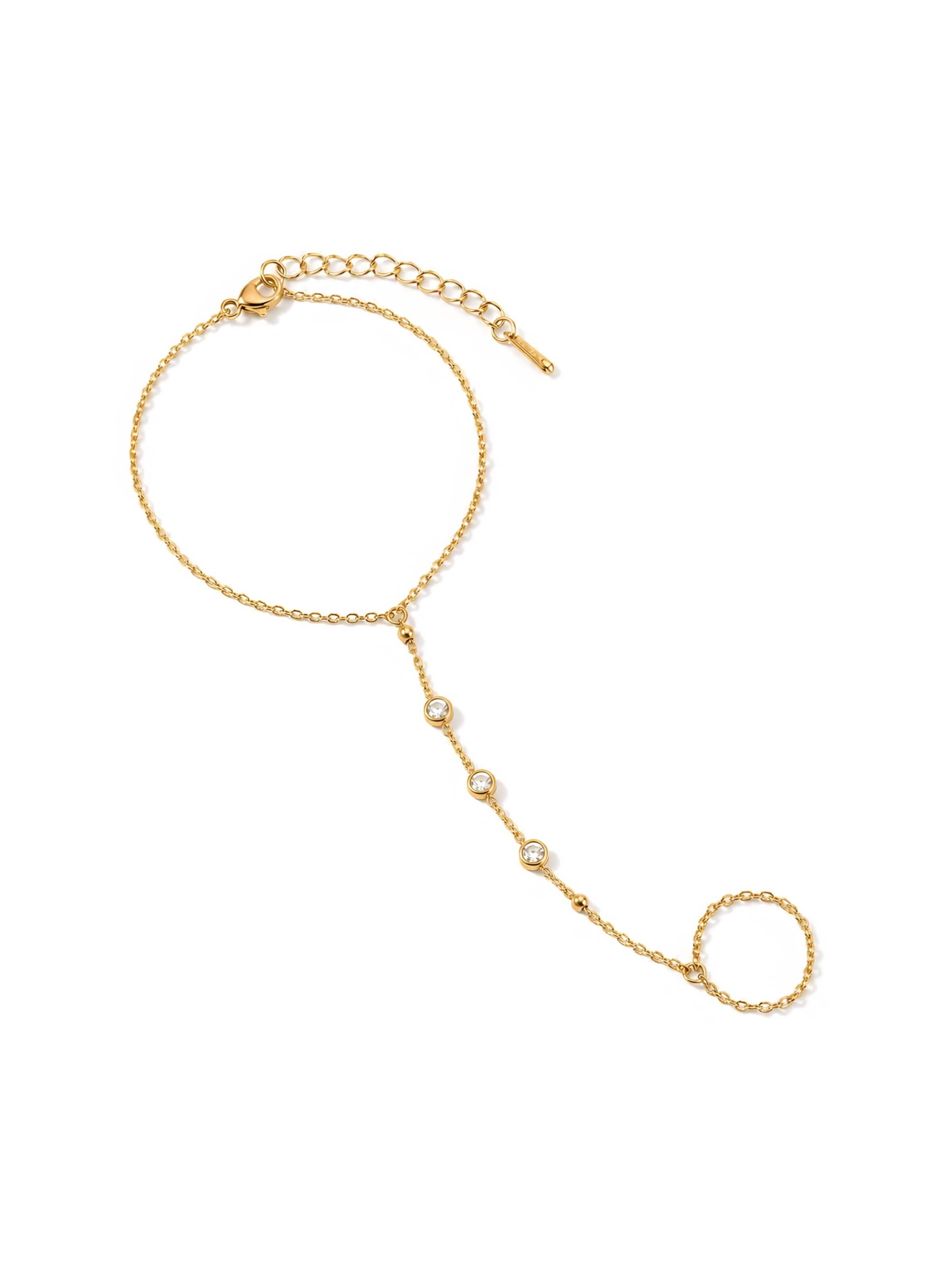 hiBALI Bracelet 'Sparkle Hand Chain' in Gold: front