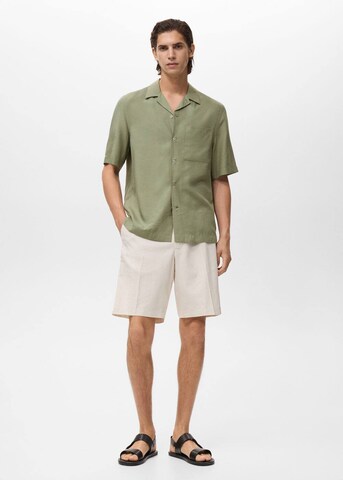 MANGO MAN Regular Fit Hemd 'Luca' in Grün