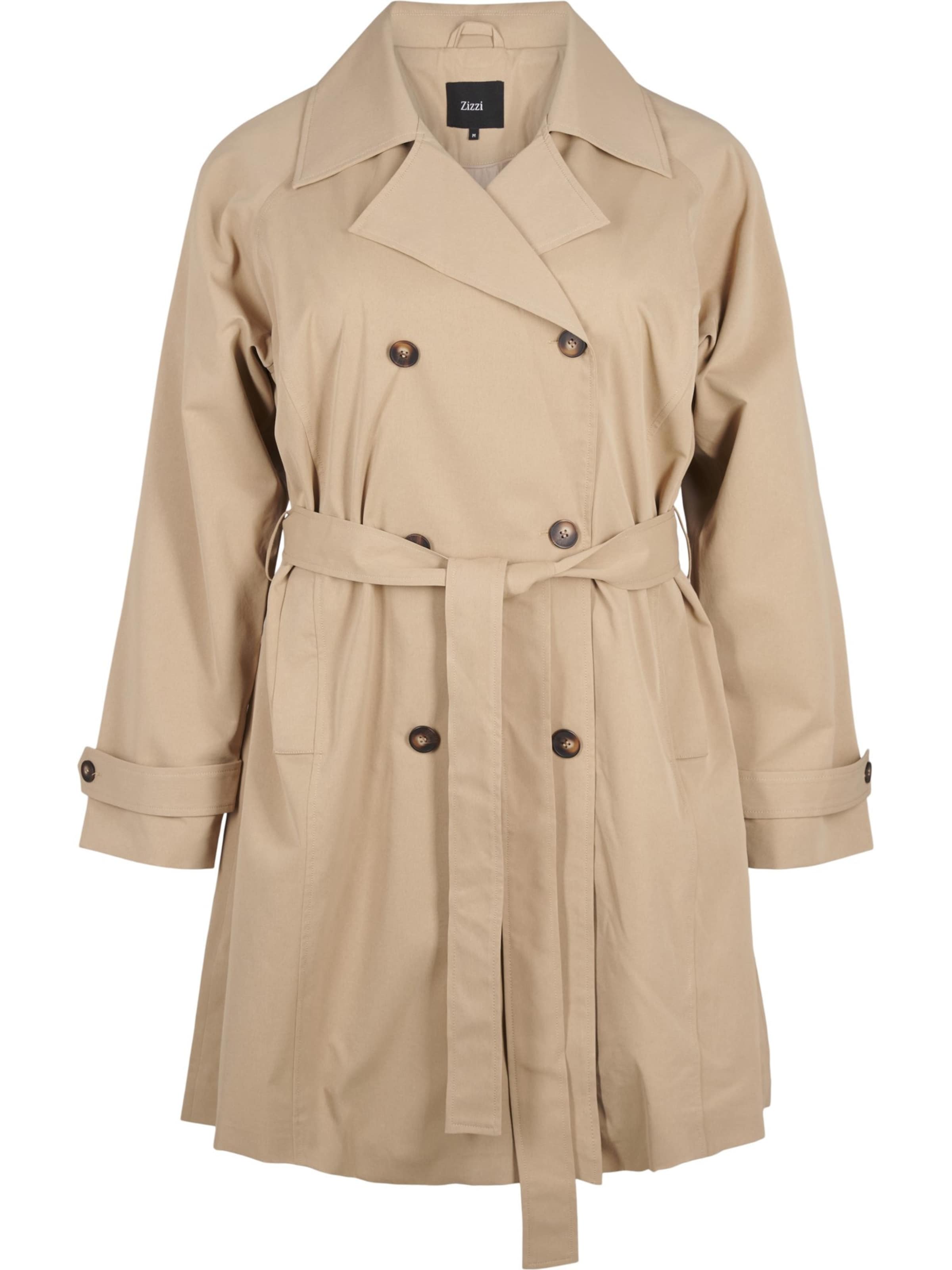 Zizzi Ανοιξιάτικο και φθινοπωρινό παλτό 'Mpalma' σε μπεζ: μπροστά