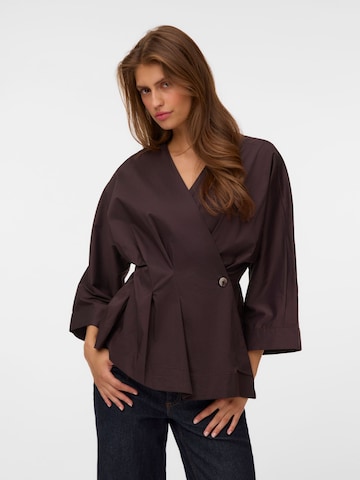 VERO MODA Blouse 'CELIA' in Bruin: voorkant
