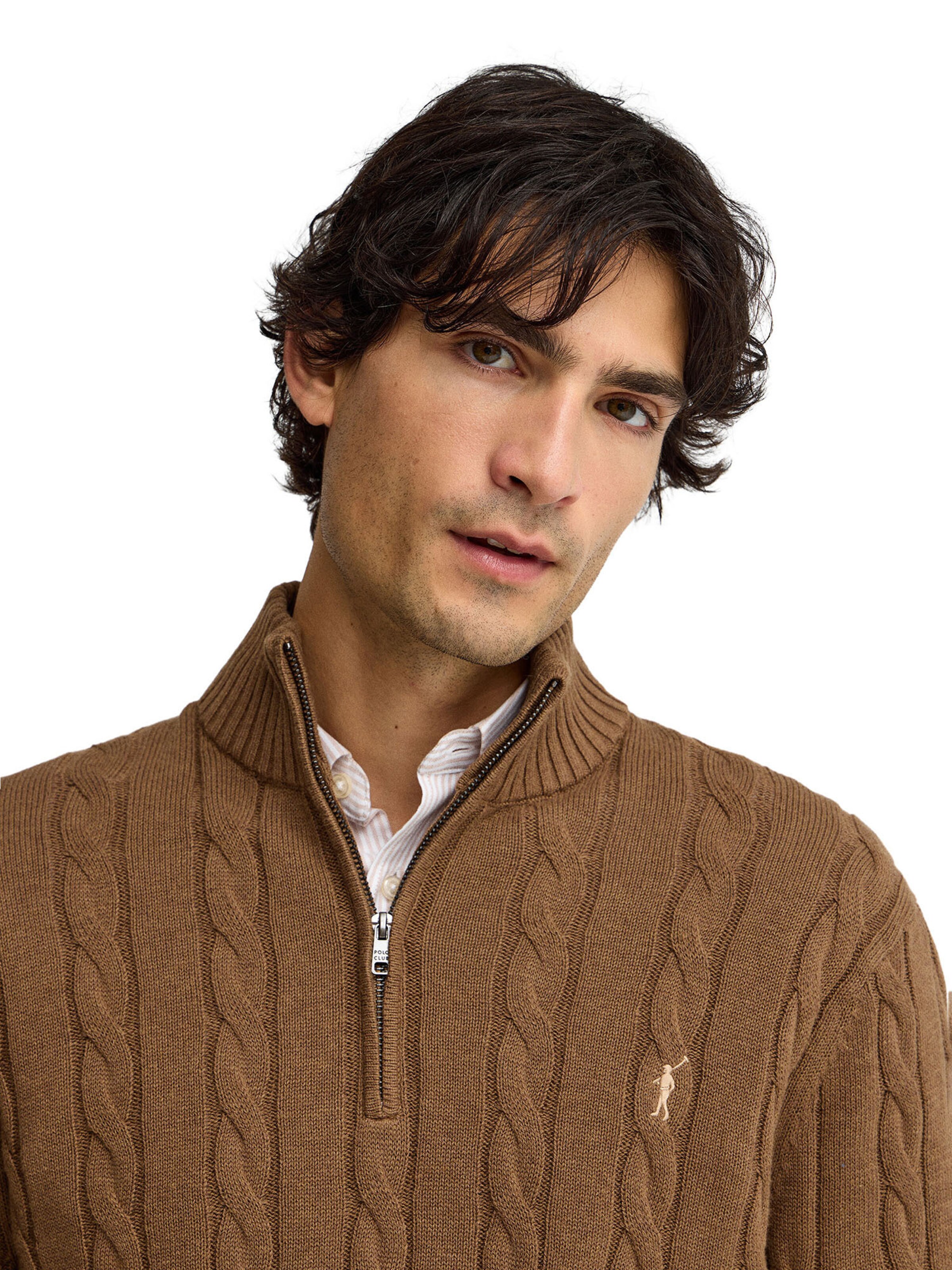 Polo Club Pullover 'RIGBY' in Braun