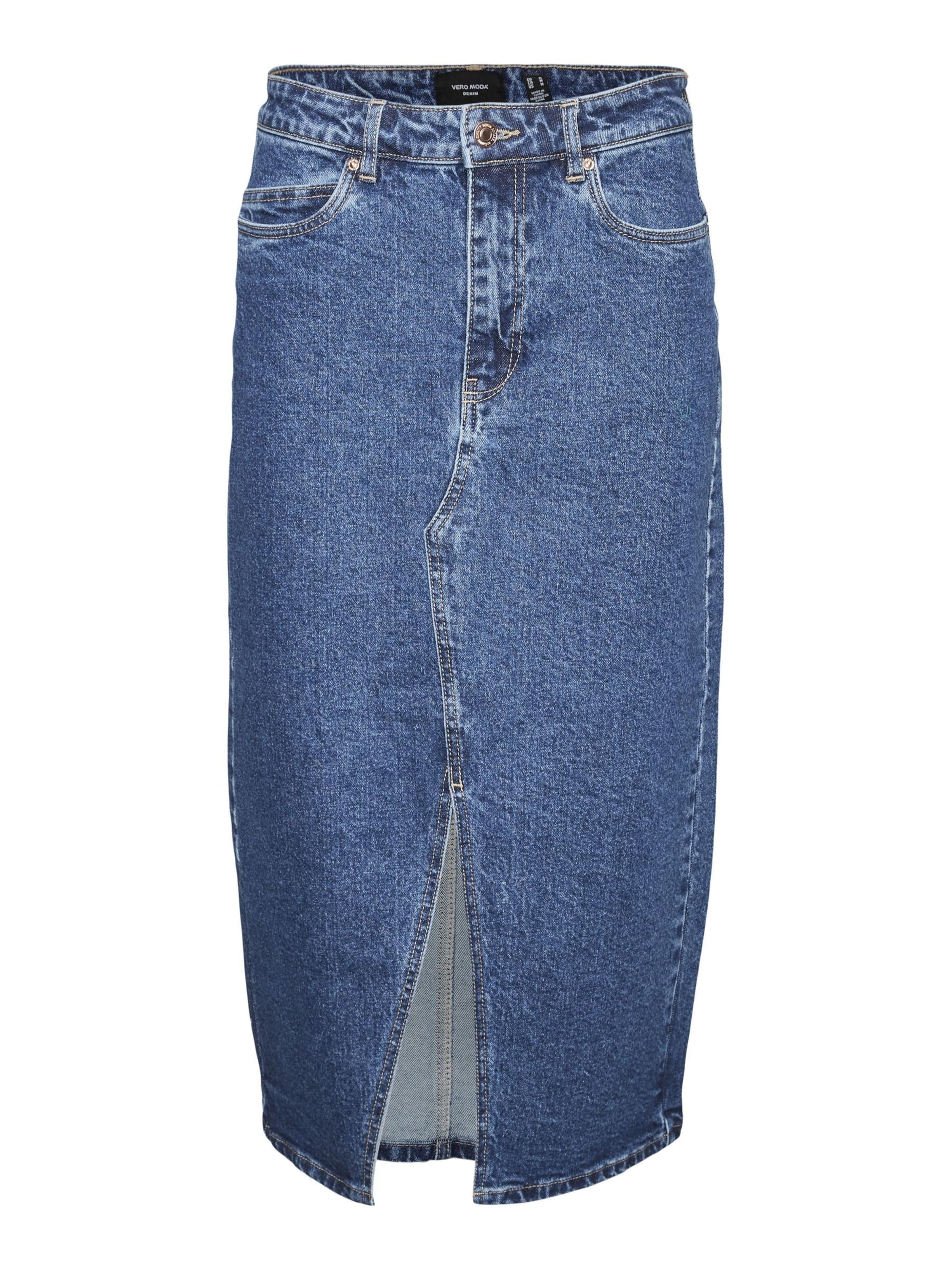 Vero Moda Curve Skirt 'VMCVERI' in Blue: front