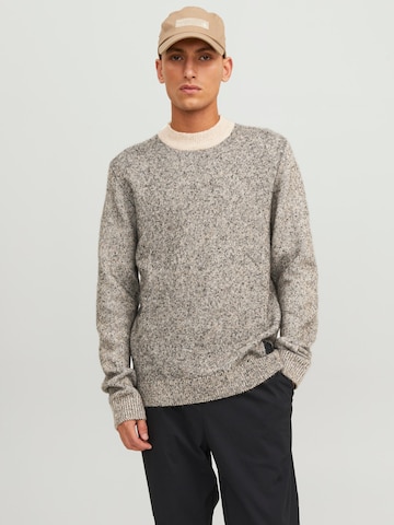 JACK & JONES Sweter 'Space' w kolorze beżowy: przód