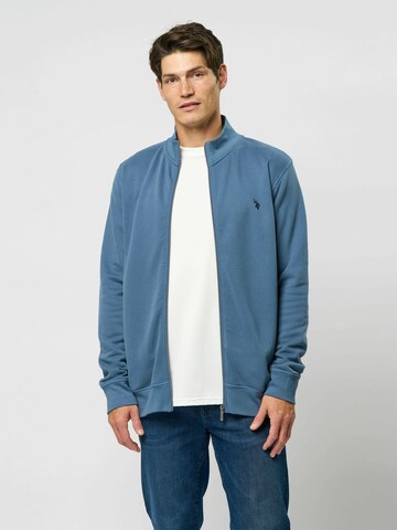 U.S. POLO ASSN. Sweatjacke 'Oscar' in Blau: Vorderseite