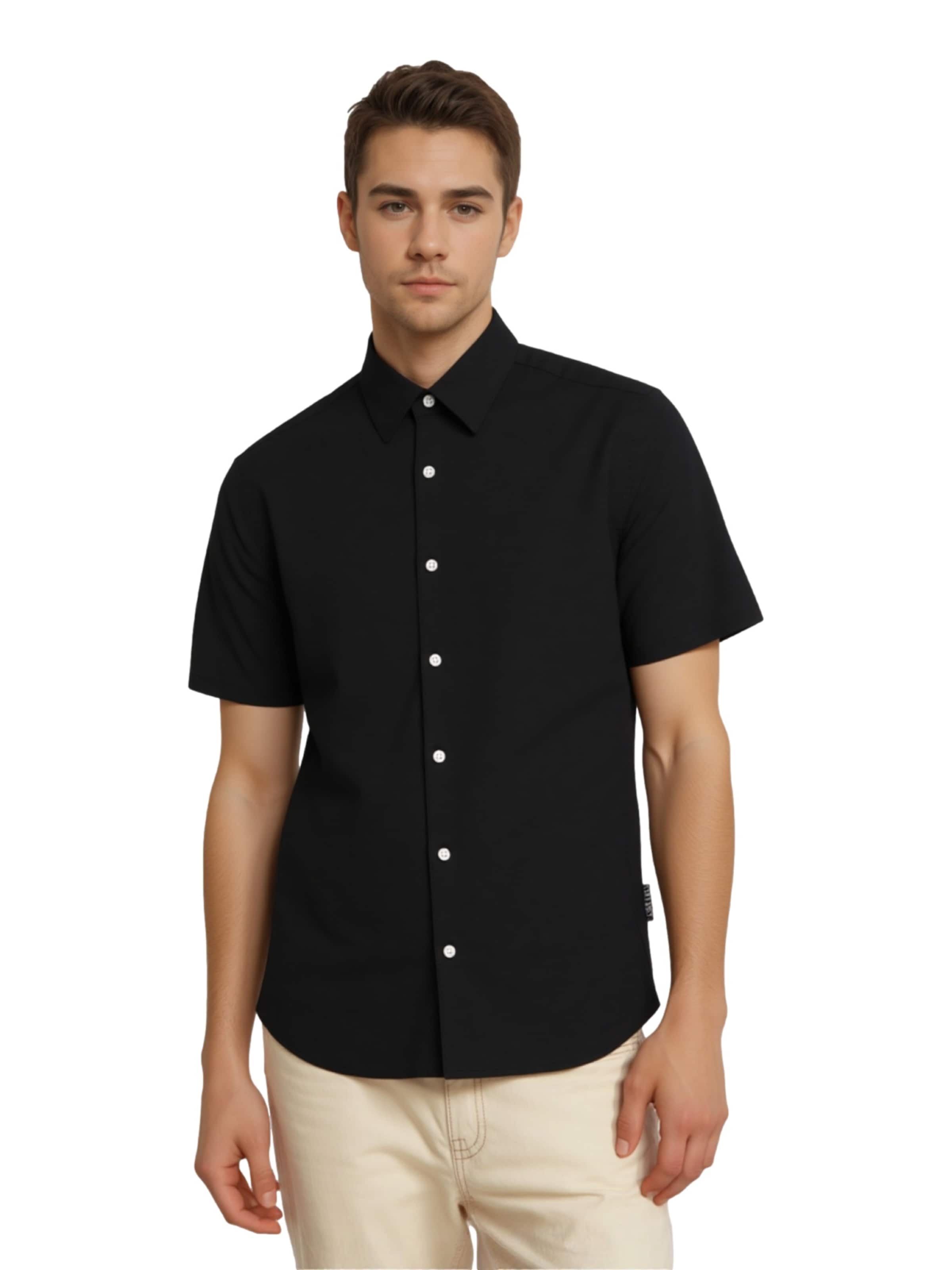 Coupe regular Chemise 'Cantley' Only & Sons en noir : devant