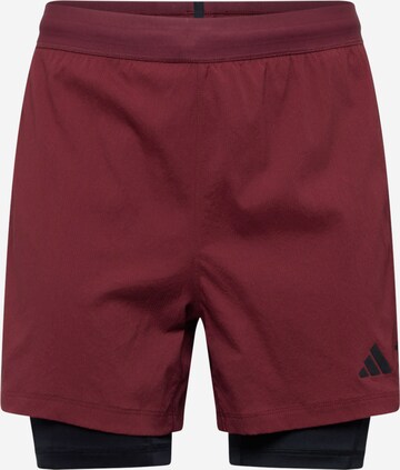 ADIDAS PERFORMANCE - Pantalón deportivo 'Power Workout' en rojo: frente
