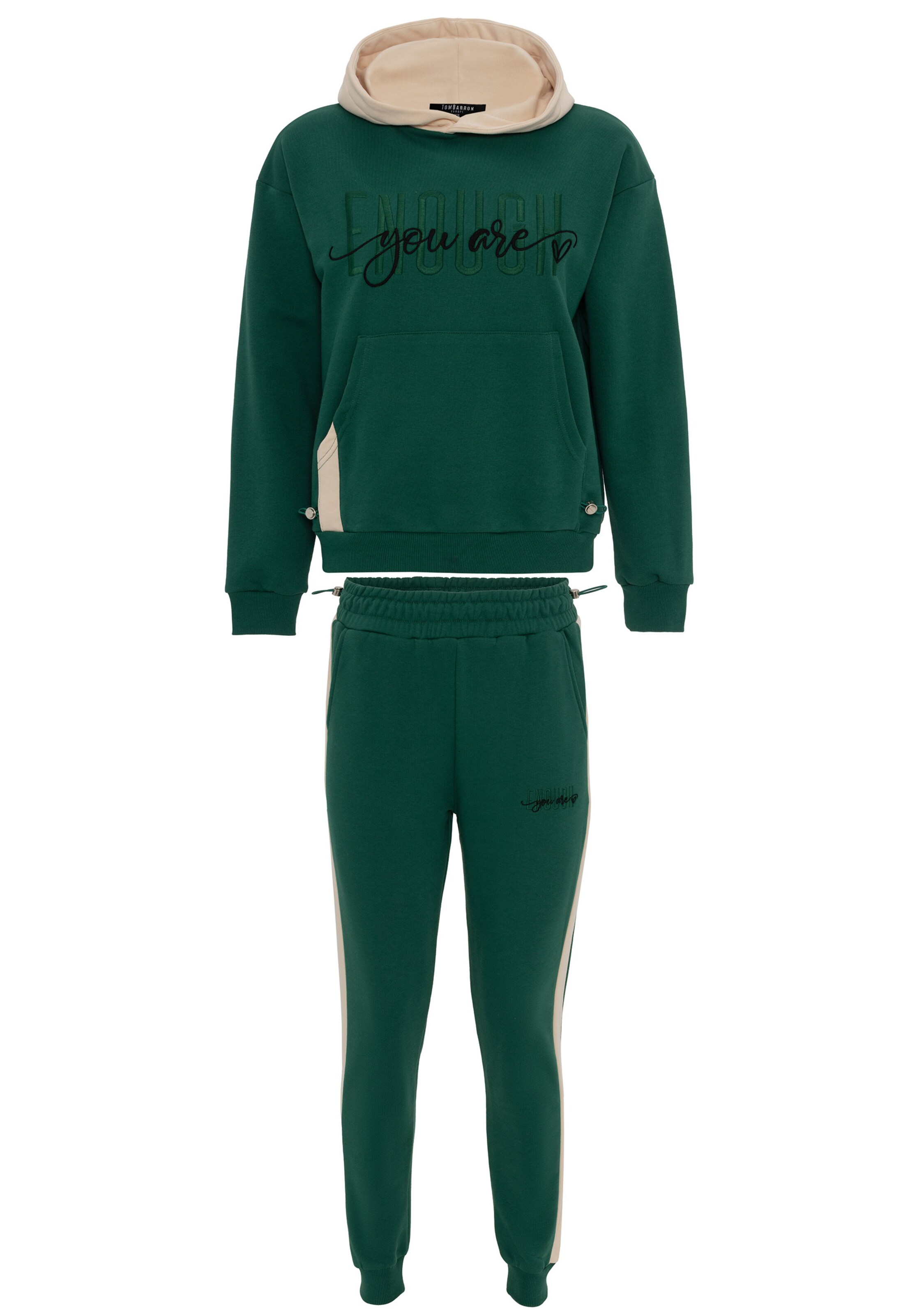 Tom Barron Joggingpak in Groen: voorkant