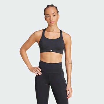 Bustino Reggiseno sportivo 'Impact Luxe' di ADIDAS PERFORMANCE in nero: frontale