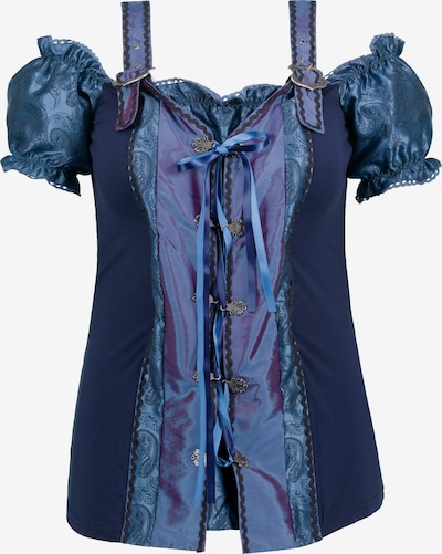 Ulla Popken Blouse folklorique en bleu / bleu violet, Vue avec produit