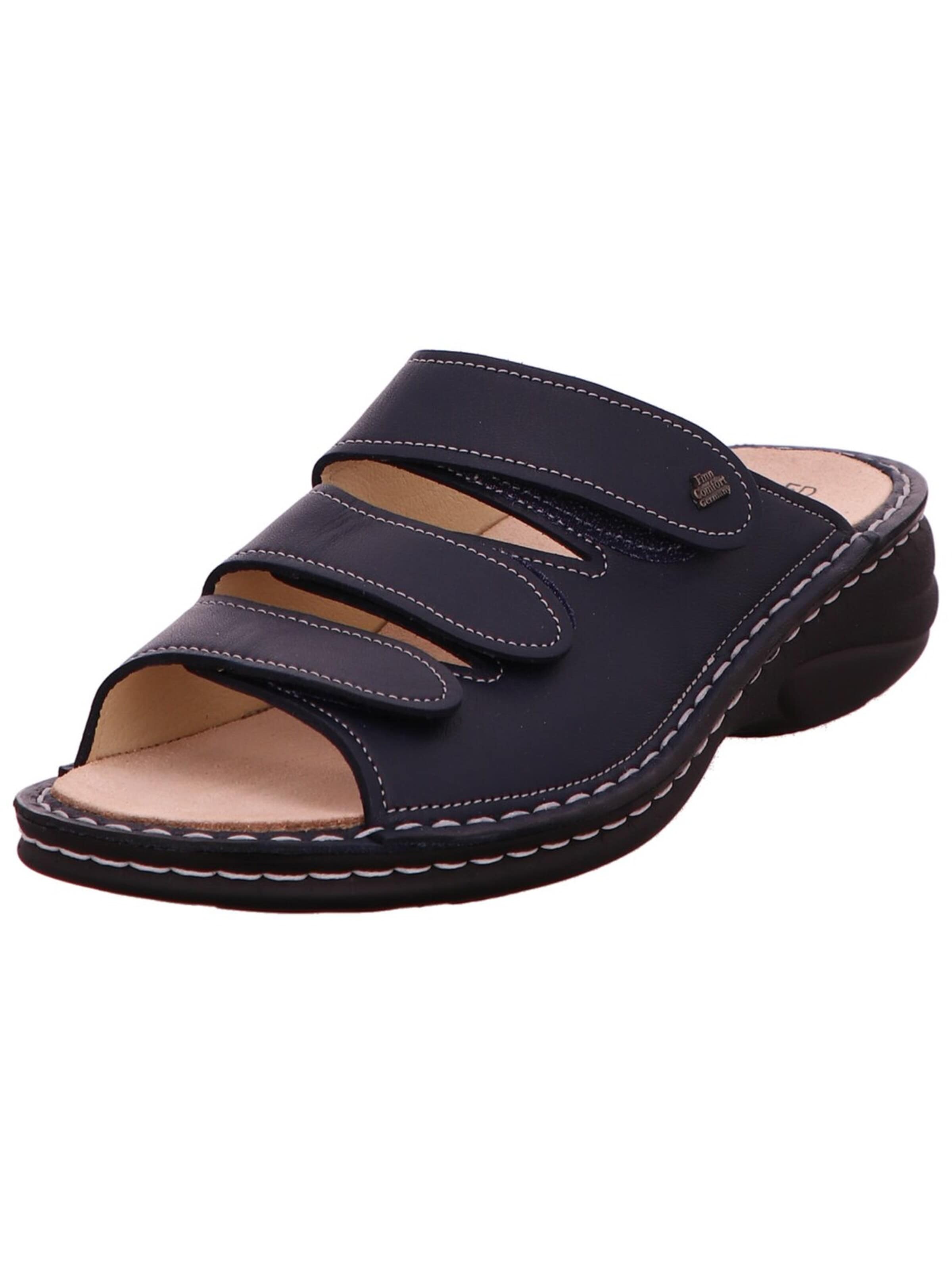 Finn Comfort Muiltjes 'Pantolette Damen 02620-604041 Rauleder in blau' in Blauw: voorkant