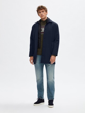 SELECTED HOMME Between-Seasons Coat 'ALVIN' in Blue