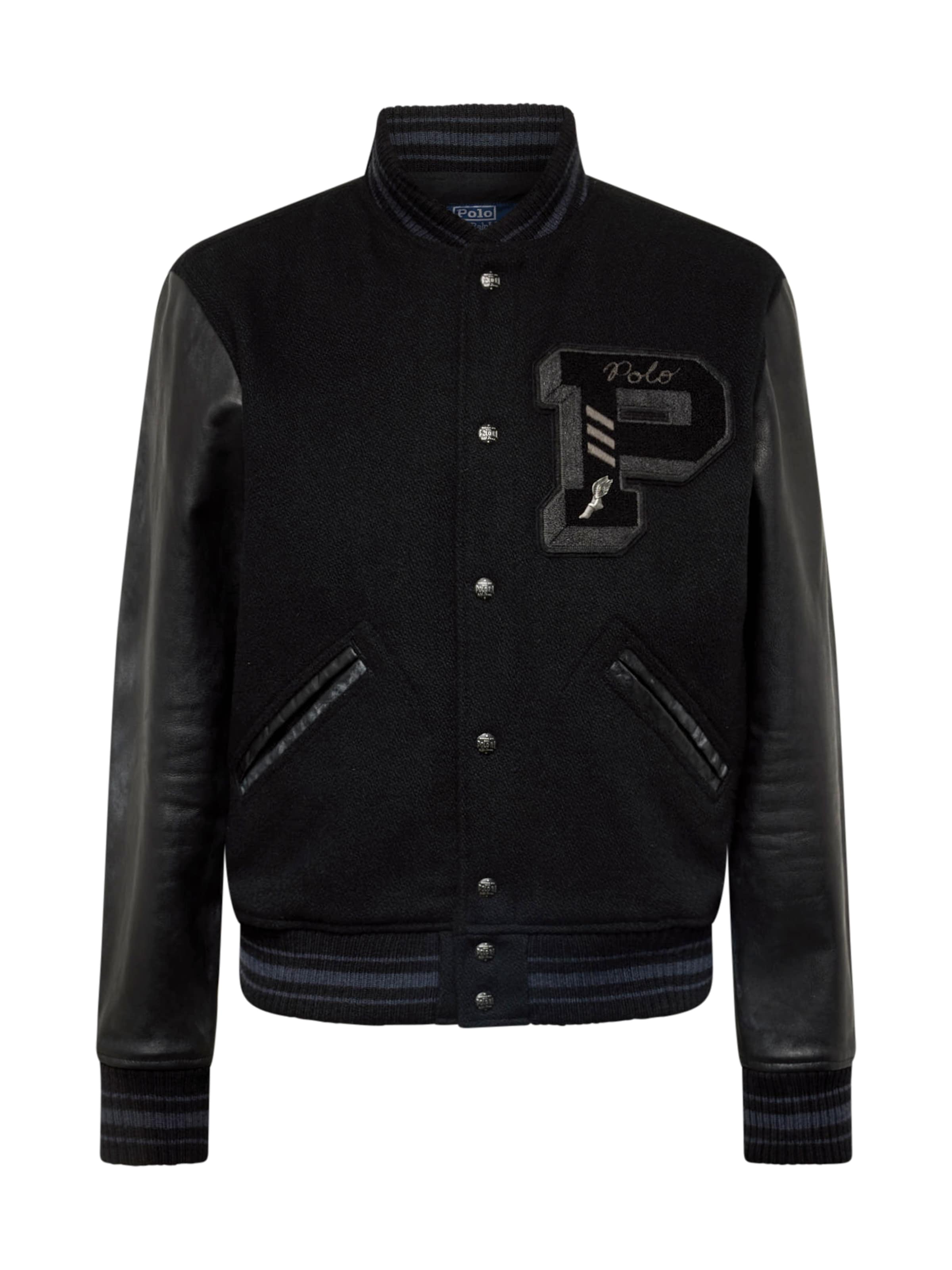 melns Polo Ralph Lauren Starpsezonu jaka: no priekšpuses