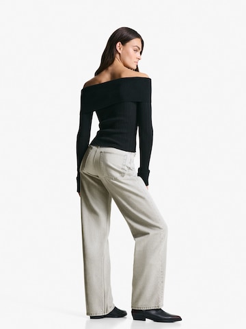 Wide leg Jeans de la Bershka pe gri